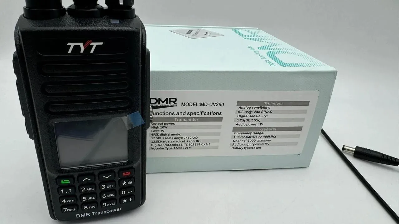 Цифровая радиостанция TYT MD-UV390 DMR AES 256 ip67