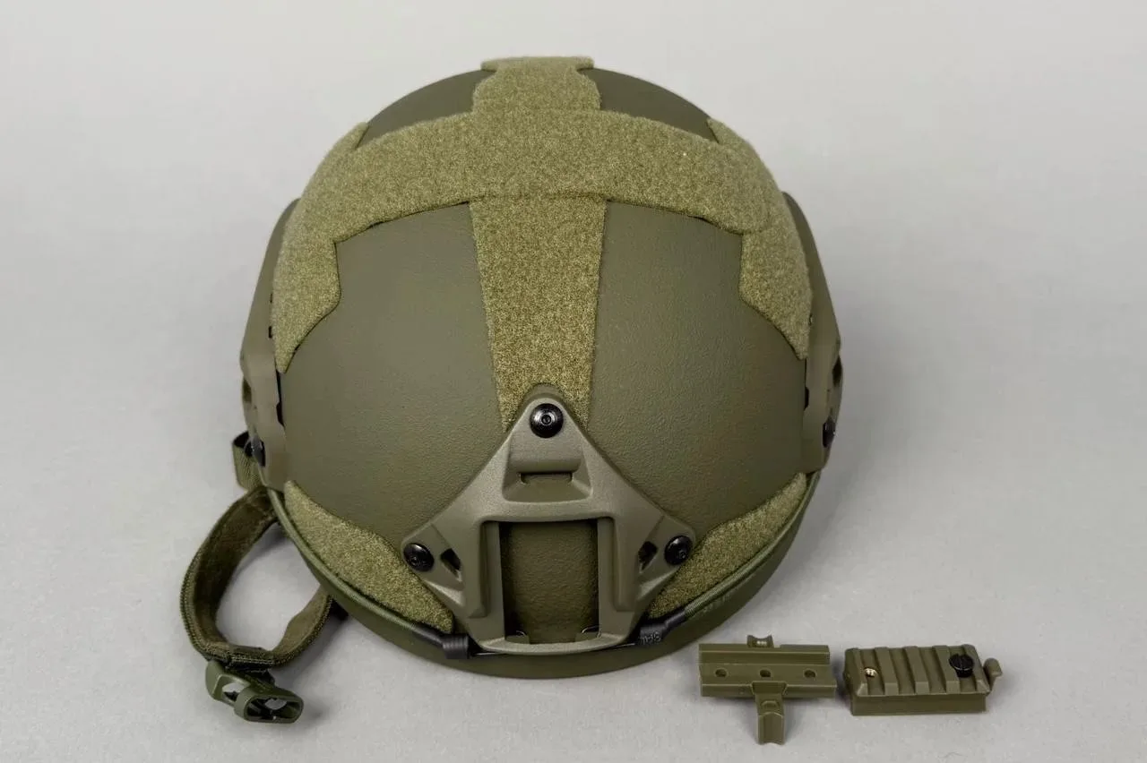 ⚠️ КЕВЛАРОВЫЙ ТАКТИЧЕСКИЙ БАЛЛИСТИЧЕСКИЙ ШЛЕМ FAST Ops-Core (цвет «олива») NIJ IIIA / Бр1 C2 класс защиты / без ушей с системой регулировки Венди 🟡⚫️