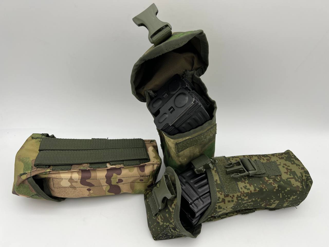 Подсумок закрытый под 2 магазина АК на Molle (олива)