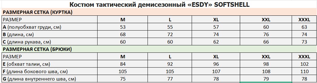 Костюм тактический демисезонный «ESDY» SOFTSHELL / Софтшел (мох, 3XL (54-56))