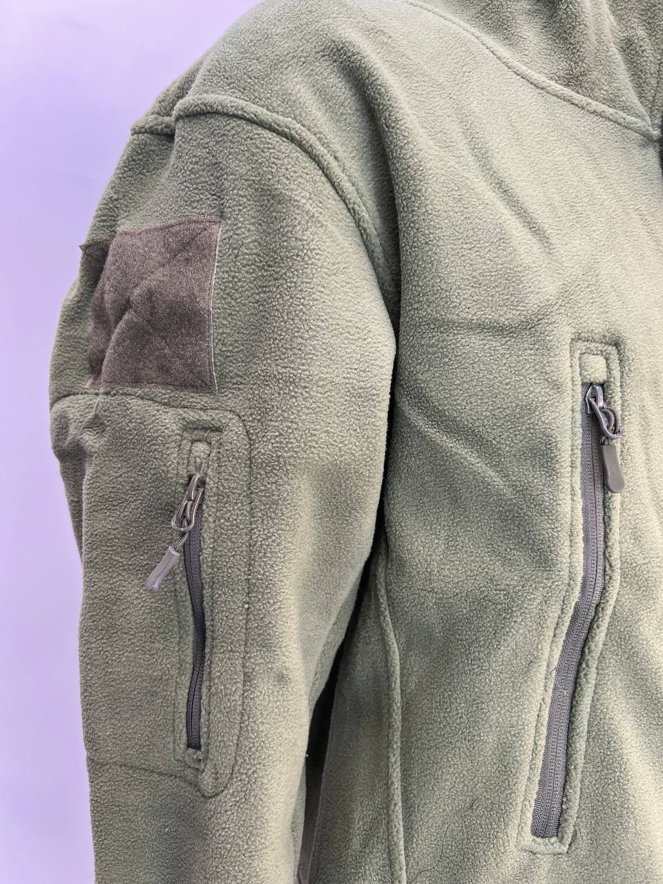 Кофта флисовая "Shark Skin" с капюшоном (олива, 3XL)