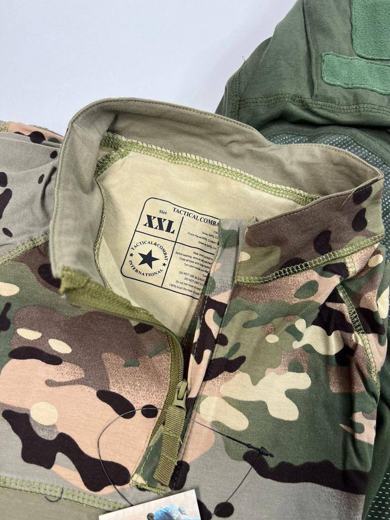 Футболка-поло с длинным рукавом "COMBAT TACTICAL" (мох, 2XL)