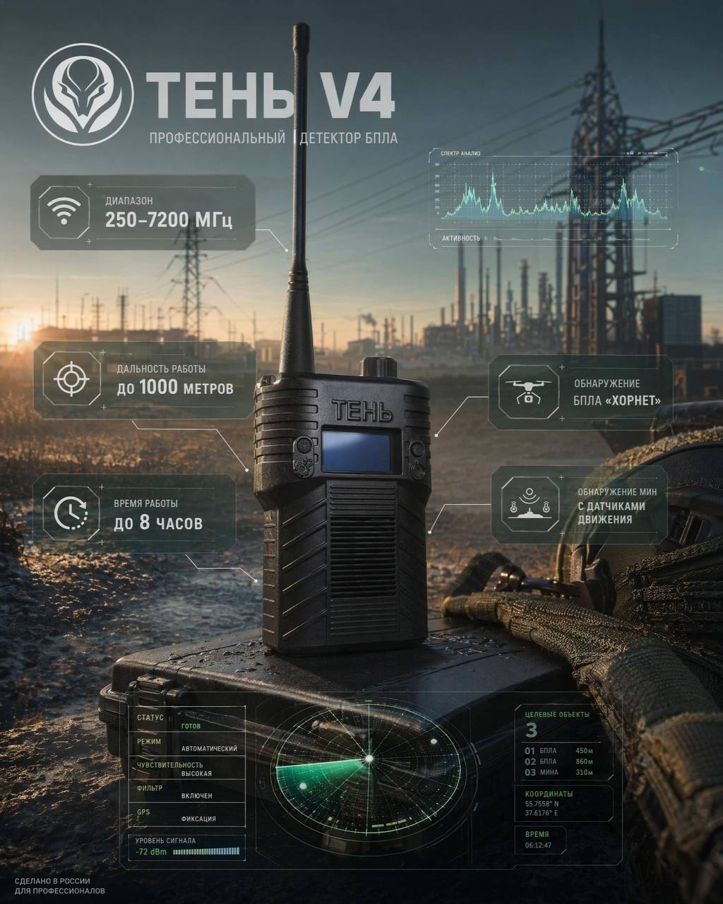 Детектор дронов «ТЕНЬ» V4