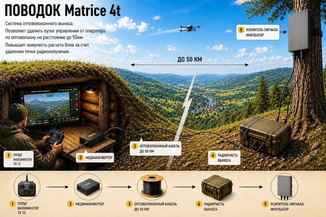 Наименование изделия: Оптоволоконный вынос «Поводок Matrice 4T»