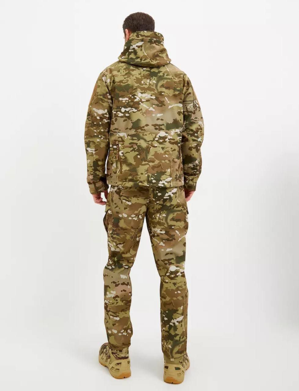 Тактический костюм Esdy Softshell - изготовлен из водоотталкивающей ткани (Акулья кожа), с утепленным флисовым подкладом