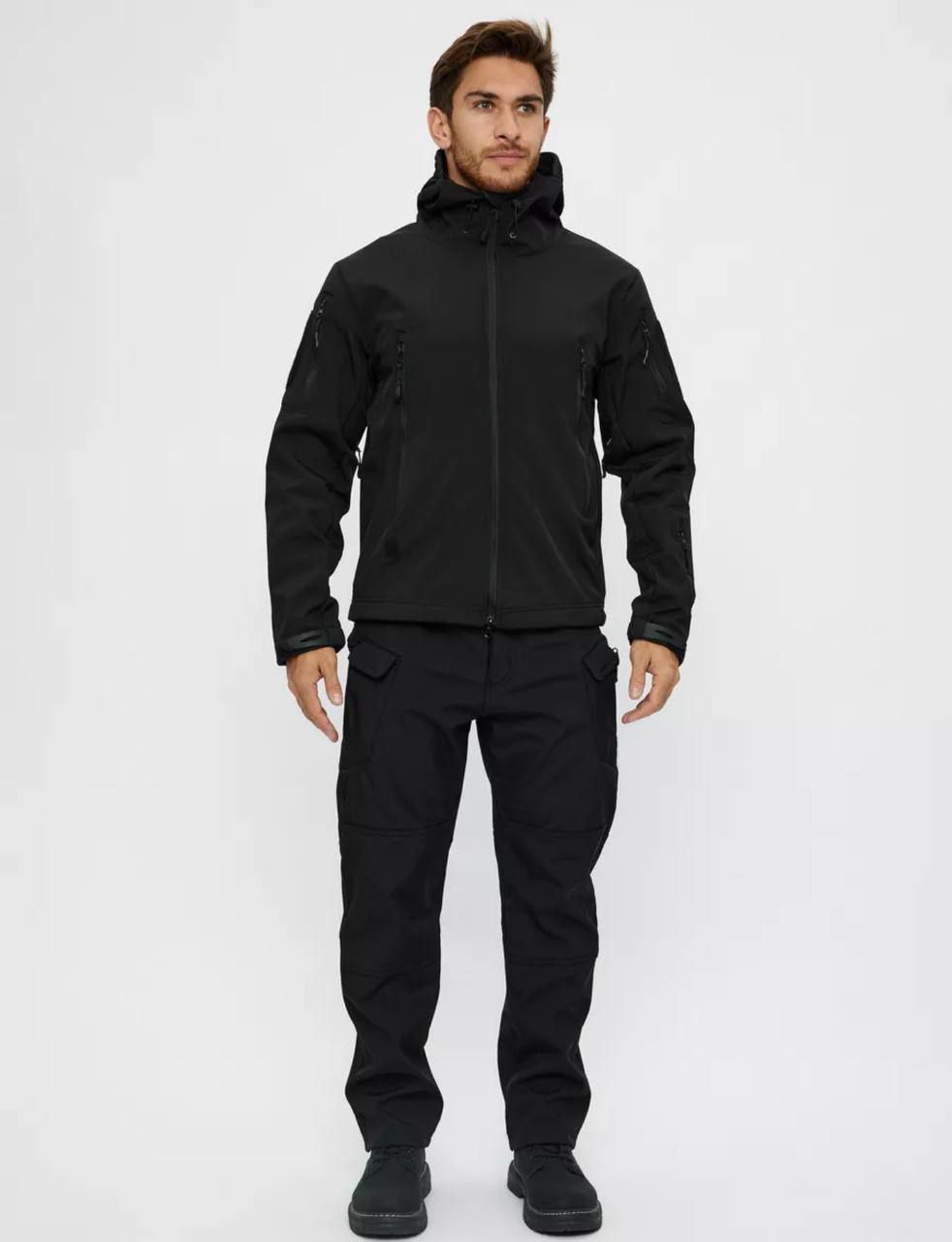 Тактический костюм Esdy Softshell - изготовлен из водоотталкивающей ткани (Акулья кожа), с утепленным флисовым подкладом