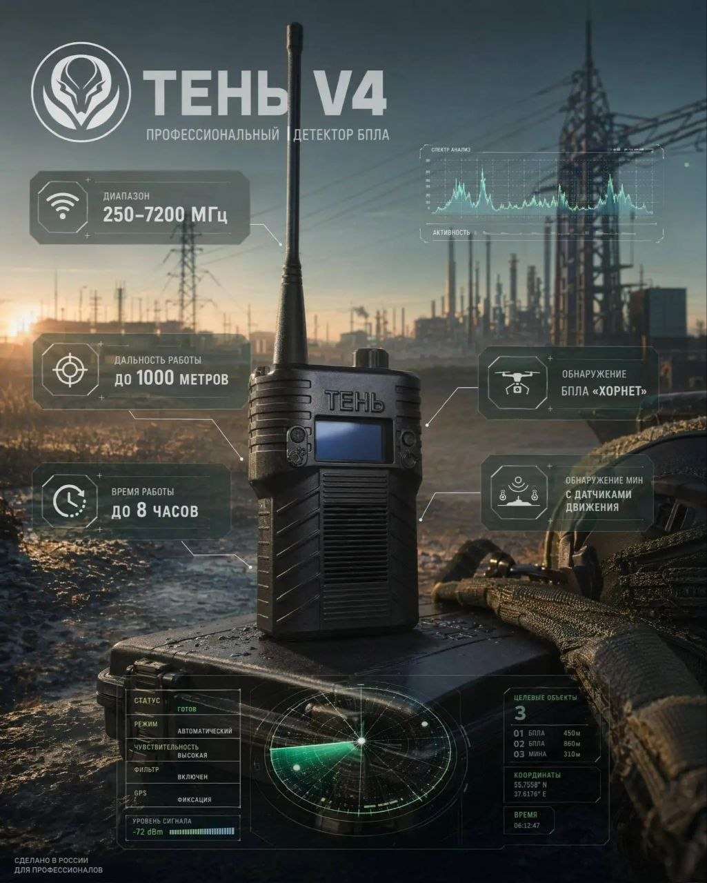 Детектор дронов «ТЕНЬ» V4